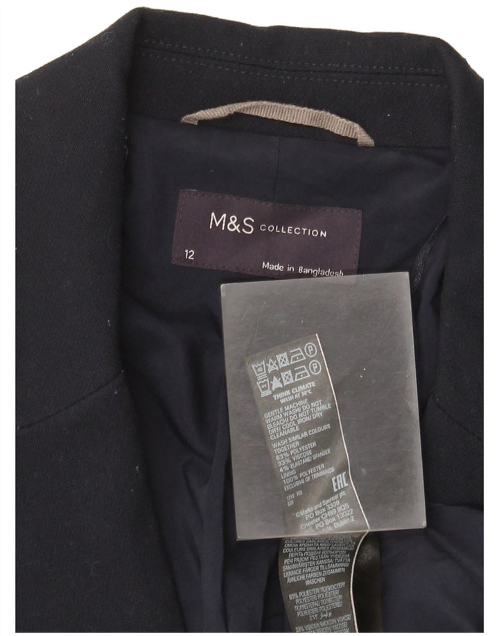 Marks & Spencer Damen 1-Knopf-Blazerjacke, UK 12, mittleres Marineblau