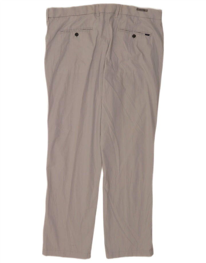 Marks & Spencer Herren gerade Chinohose W42 L33 graue Baumwolle
