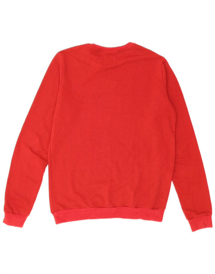 Zara Herren Grafik-Sweatshirt-Pullover aus mittelroter Baumwolle