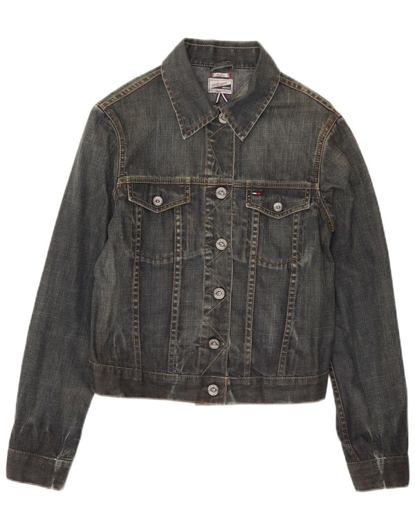 Tommy Hilfiger Damen Crop Denim Jacke UK 12 Mittelblaue Baumwolle