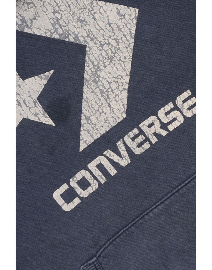 CONVERSE Herren Graphic Hoodie Pullover Kleine blaue Baumwolle