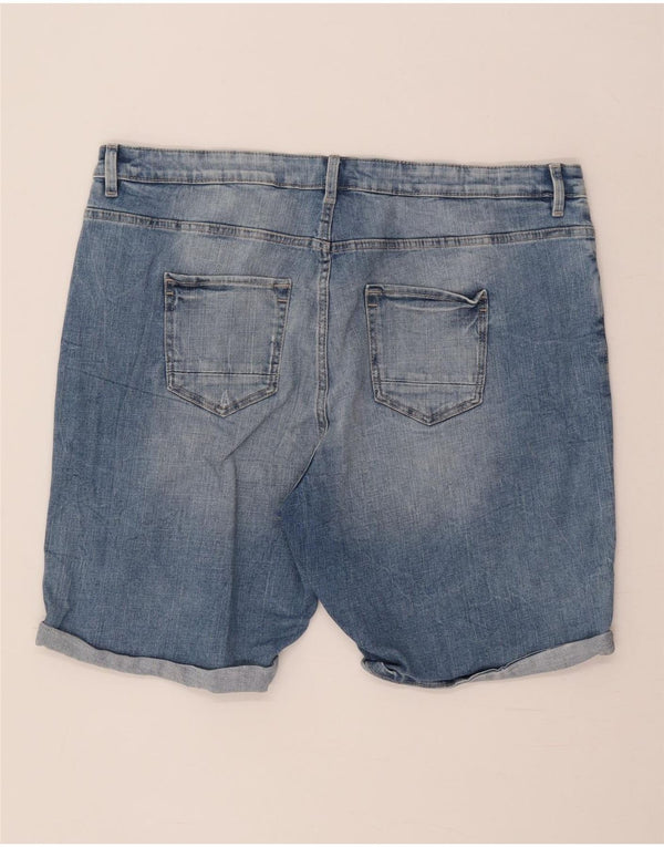 Marks & Spencer Damen Jeansshorts UK 20 2XL W40 Blaue Baumwolle