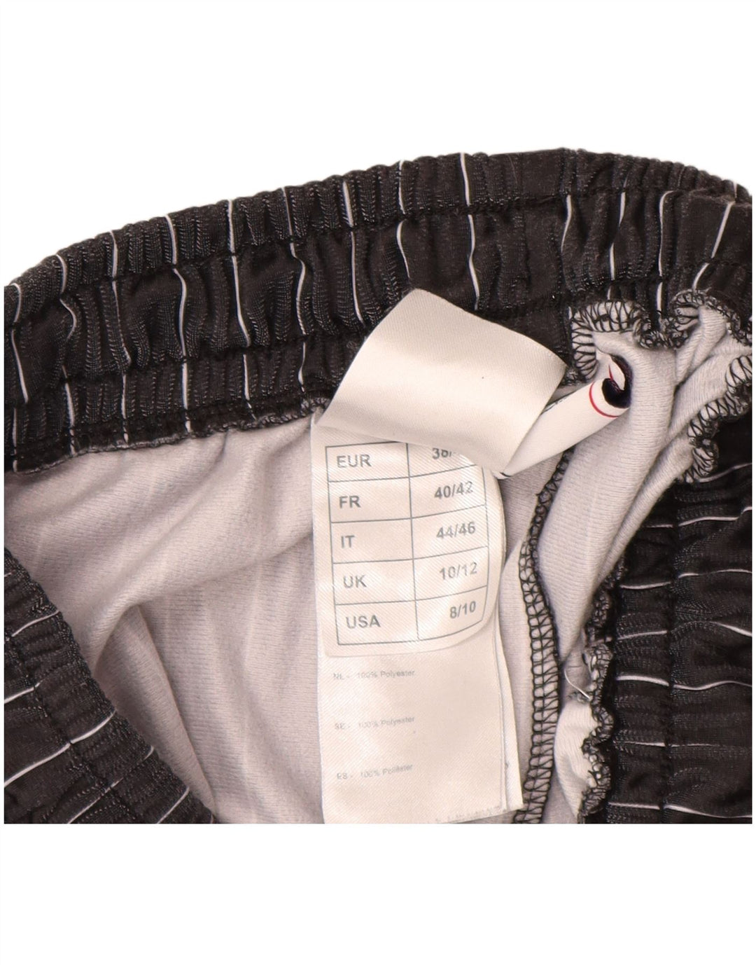 Fila Damen-Trainingshose UK 10/12 Mittelschwarzes Nadelstreifen-Polyester