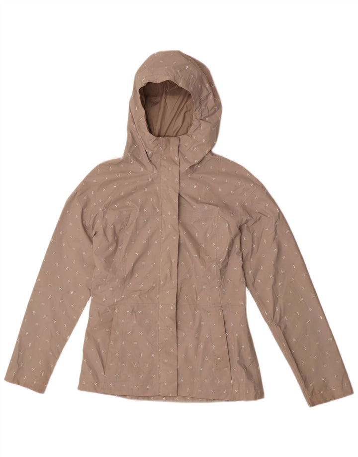 The North Face Damen Graphic Hooded Rain Jacket UK 10 Small Beige