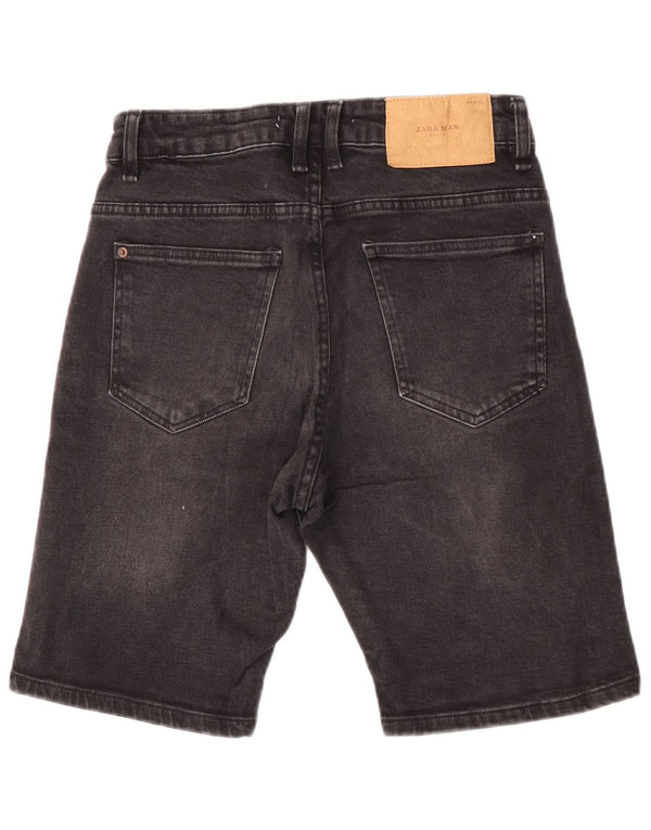 Zara Herren Jeansshorts EU 38 Small W30 Schwarze Baumwolle