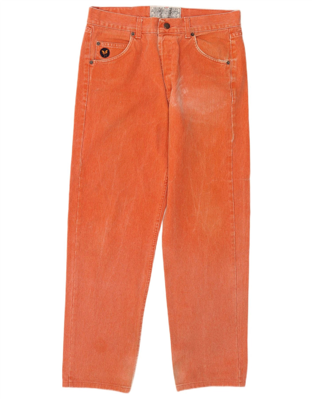 Avirex Herren Straight Jeans W33 L29 Orange Baumwolle