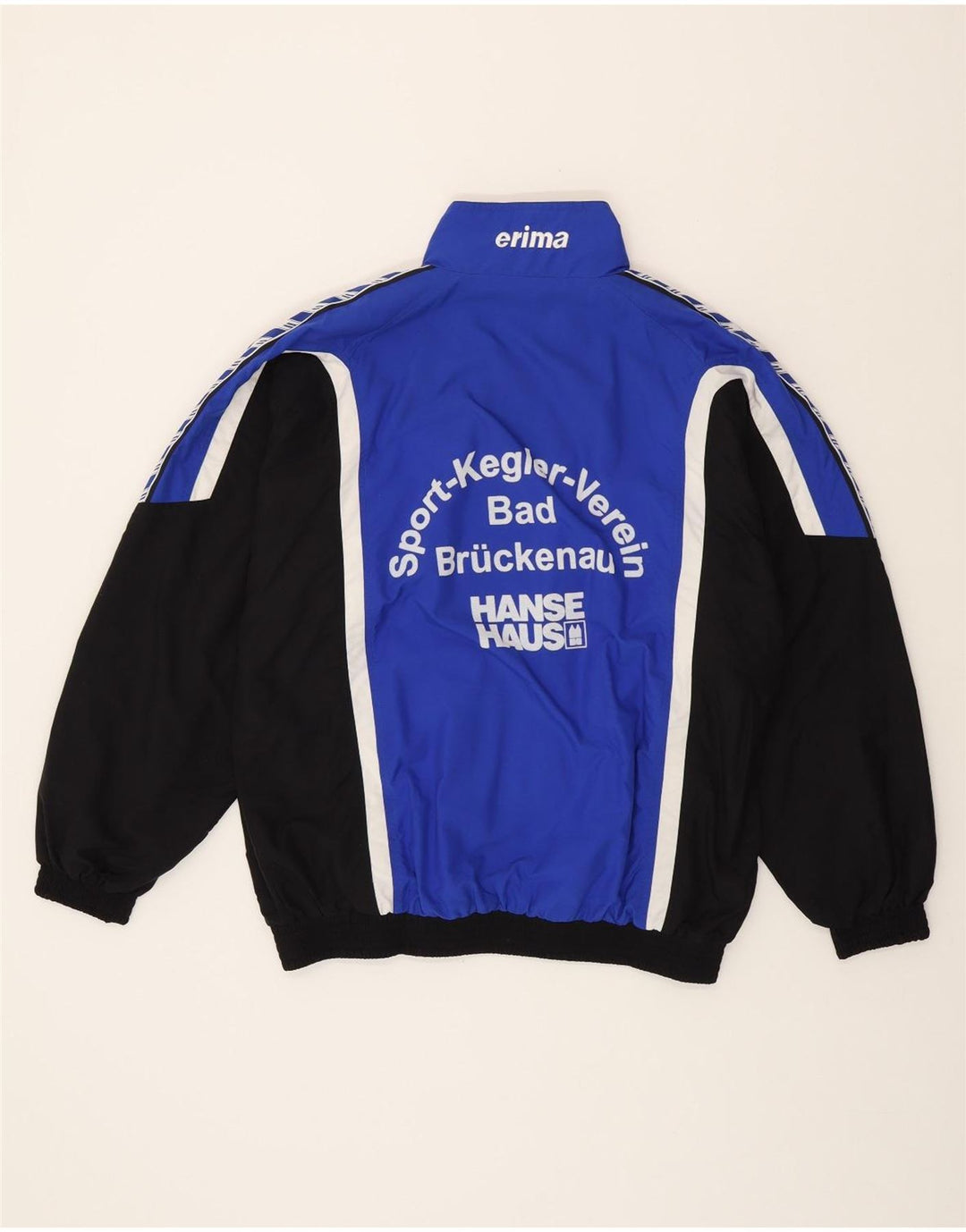 ERIMA Mens Graphic Tracksuit Top Jacket 2XL Blue Colourblock Polyamide Vintage Erima and Second-Hand Erima from Messina Hembry 