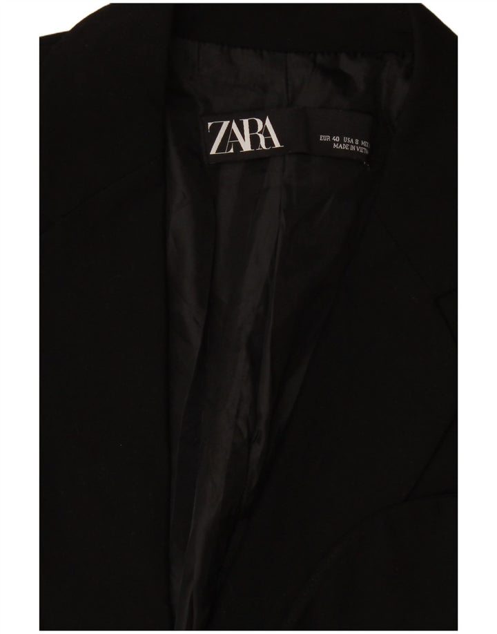 Zara Damen 1-Knopf-Blazerjacke EU 40 Mittelschwarz