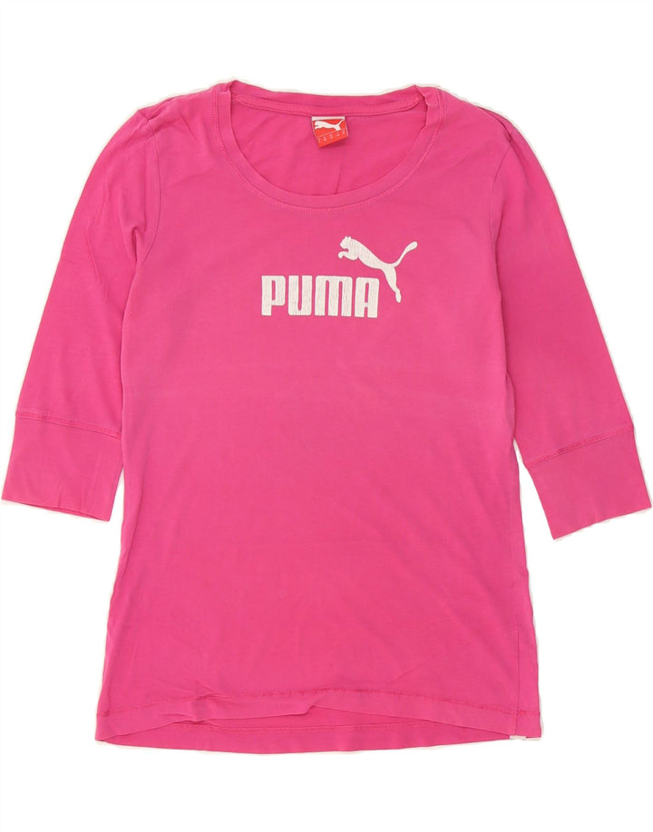 PUMA Womens Graphic Top 3/4 Sleeve UK 14 Large Pink Vintage Puma and Second-Hand Puma from Messina Hembry 