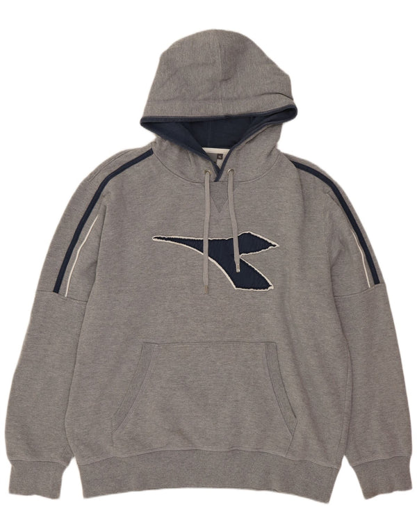 Diadora Herren Graphic Hoodie Pullover XL Grau Baumwolle