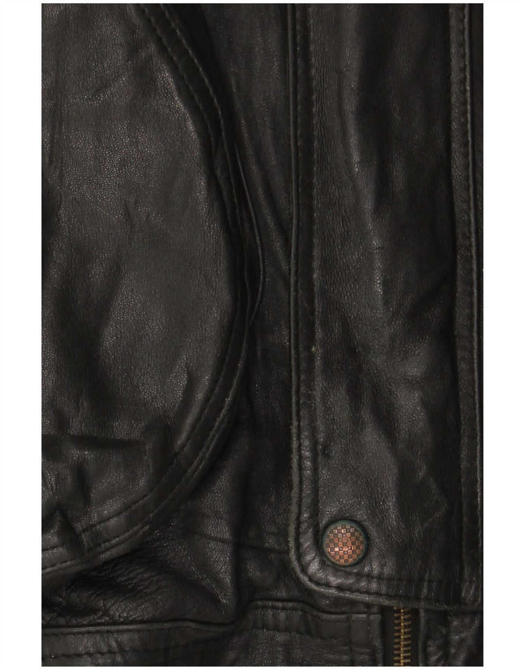 Vintage Herren Lederjacke UK 42 XL Schwarzes Leder