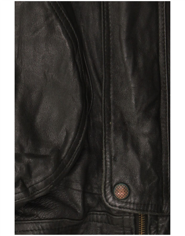 Vintage Herren Lederjacke UK 42 XL Schwarzes Leder