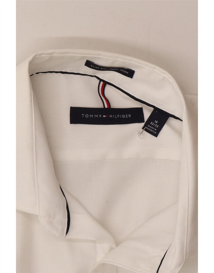 Tommy Hilfiger Herren Slim Fit Hemd Größe 16 Large Weiß