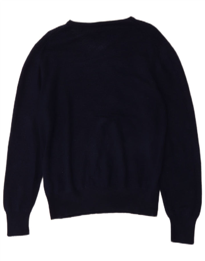 Hugo Boss Herren-Pullover mit V-Ausschnitt, XL, marineblaue Wolle