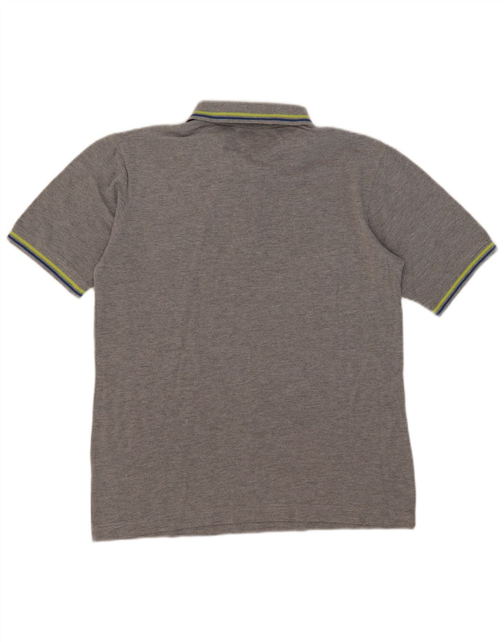 Kappa Herren-Poloshirt, groß, grau gestreift, Baumwolle