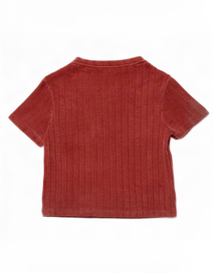 Zara Damen Velours-Blusenoberteil, UK 10, Größe S, Rot, Polyester