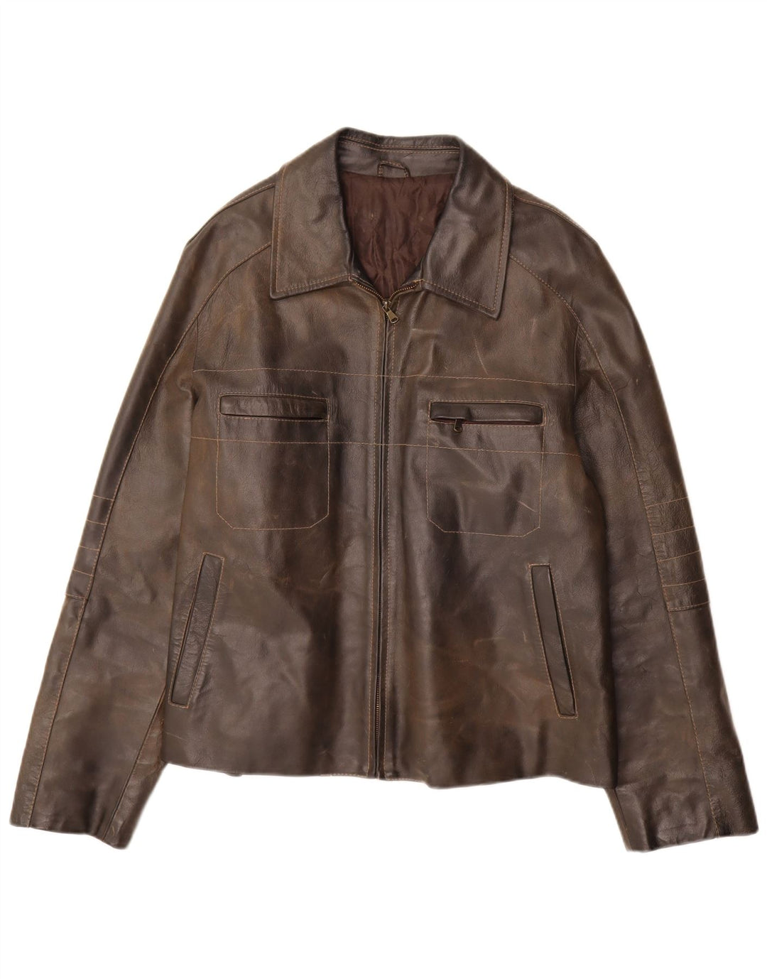 Vintage Herren Lederjacke UK 38 Mittelbraunes Leder