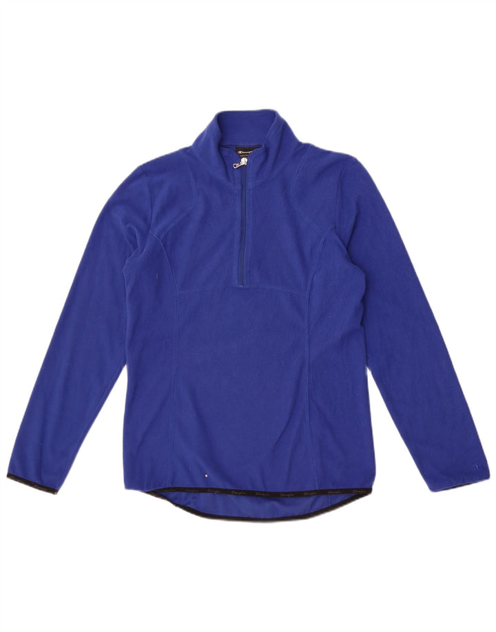 Champion Damen-Fleecepullover mit Reißverschluss, UK 12, Mittelblau