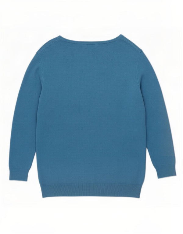 Marks & Spencer Damen-Pullover in Übergröße mit V-Ausschnitt, Gr. 12, Mittelblau