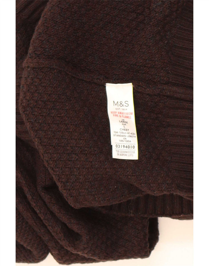 Marks & Spencer Herren-Strickjacke, groß, braun, Acryl