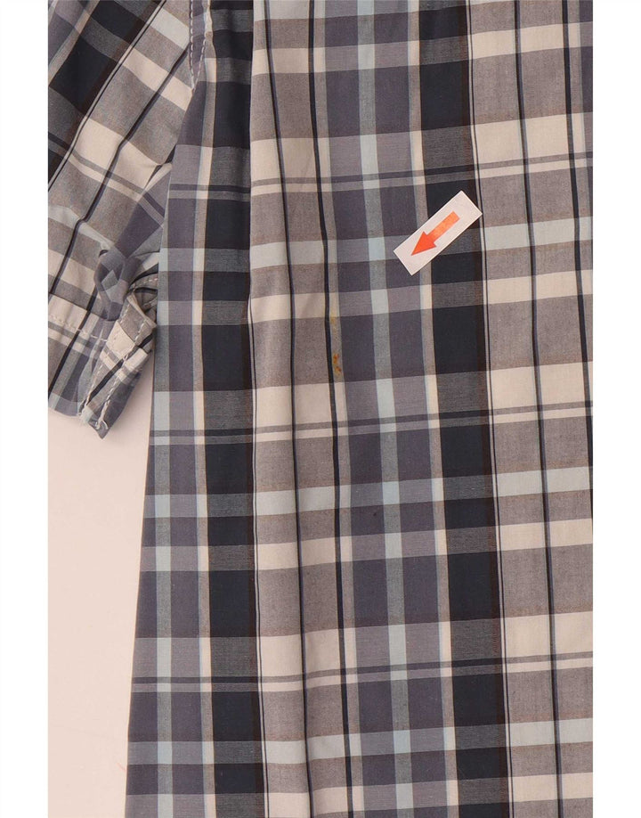 Levi's Herren Kurzarm-Slim-Fit-Hemd aus mittelblau karierter Baumwolle