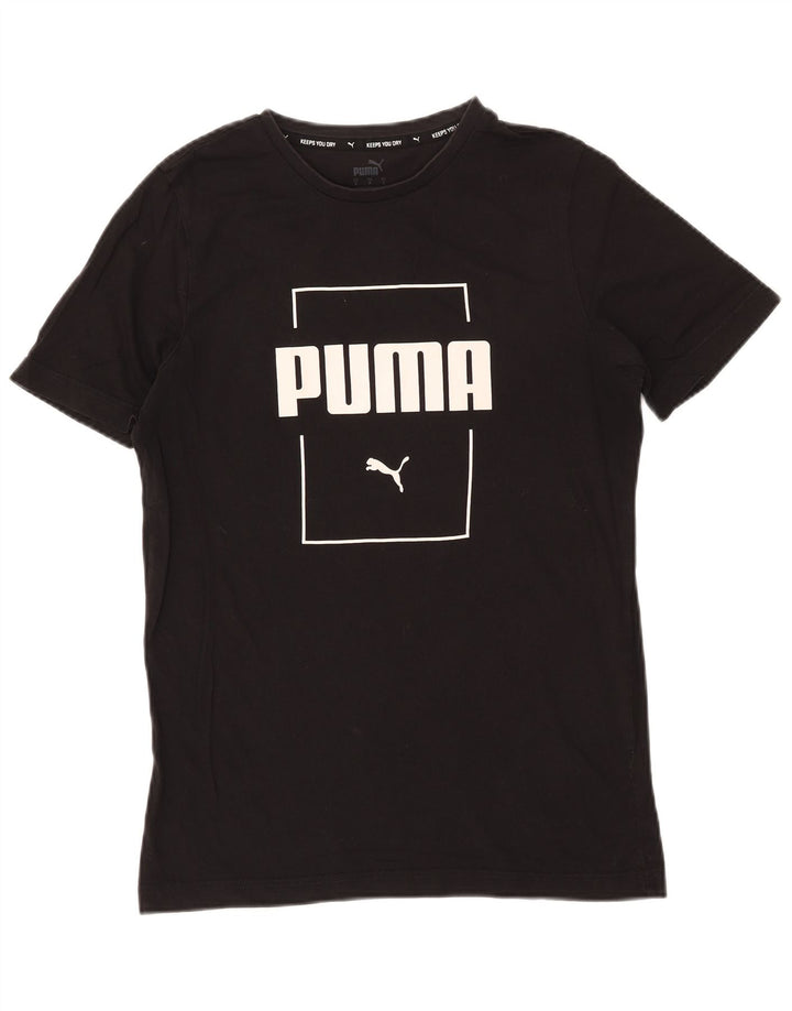Puma Herren Grafik T-Shirt Top Small Schwarz