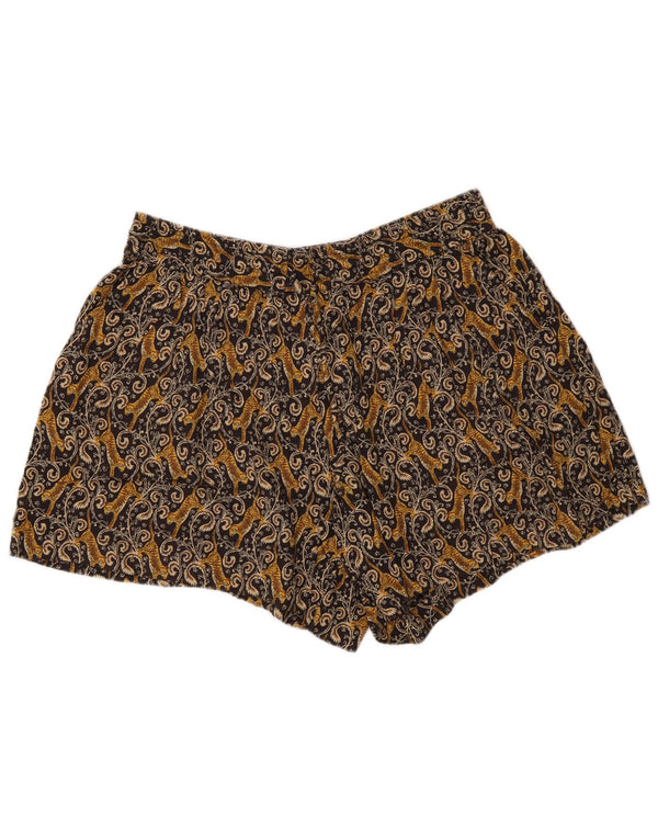 Fat Face Damen Graphic Casual Shorts UK 16 Large W33 Braun Paisley