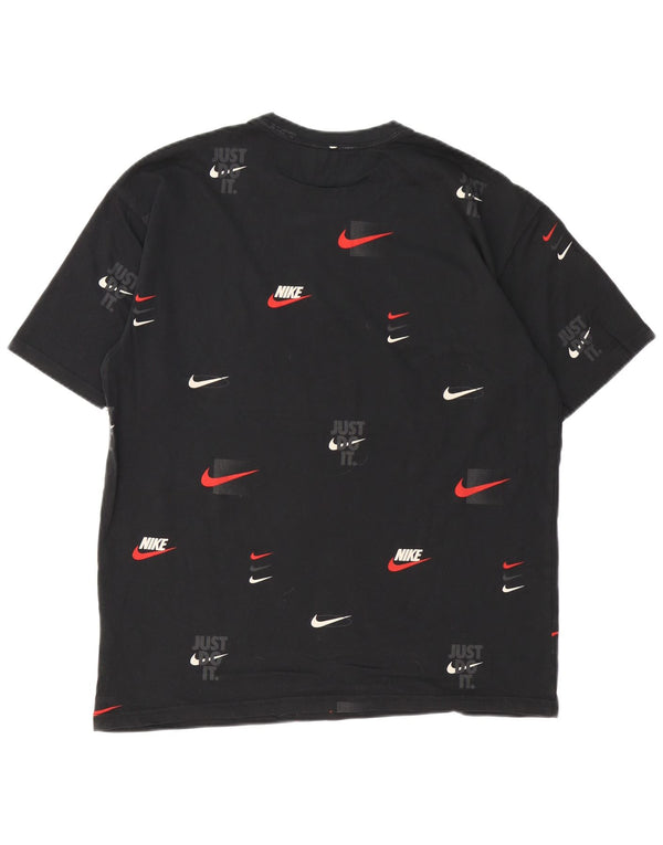 Nike Herren Loose Fit Graphic T-Shirt Top Mittelschwarze Baumwolle