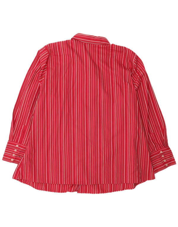 Eddie Bauer Damen-Hemd mit lockerer Passform, UK 24 3XL, rot gestreift, Baumwolle