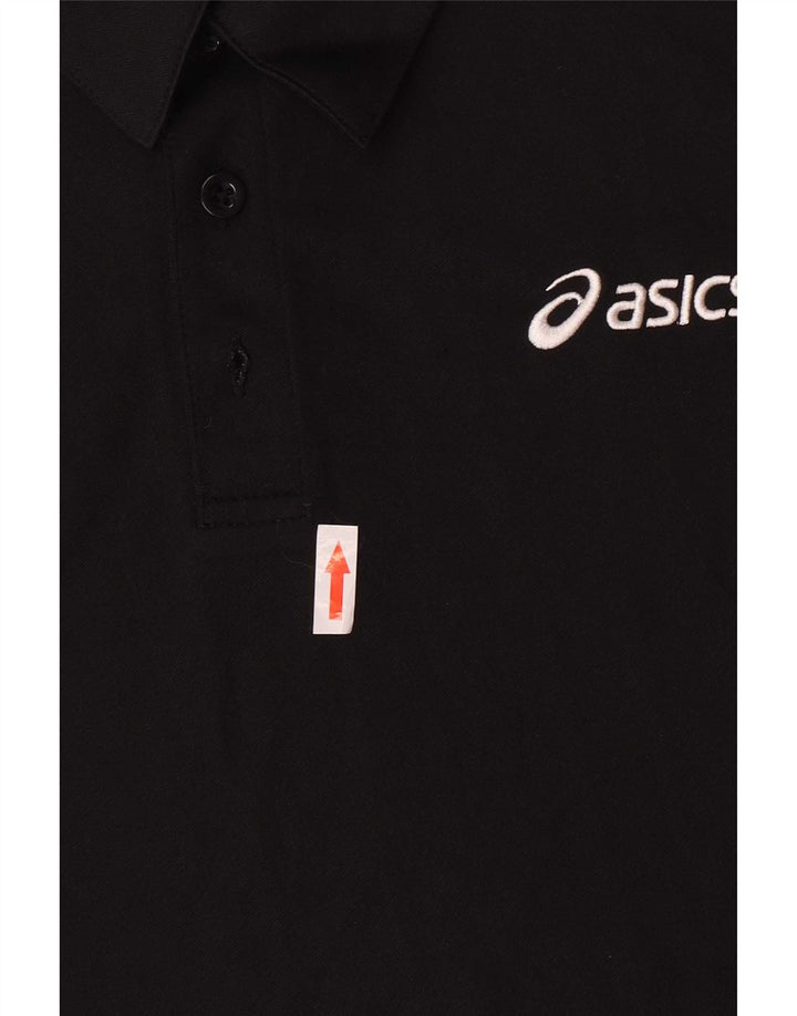 Asics Jungen-Poloshirt, 13–14 Jahre, schwarzes Polyester