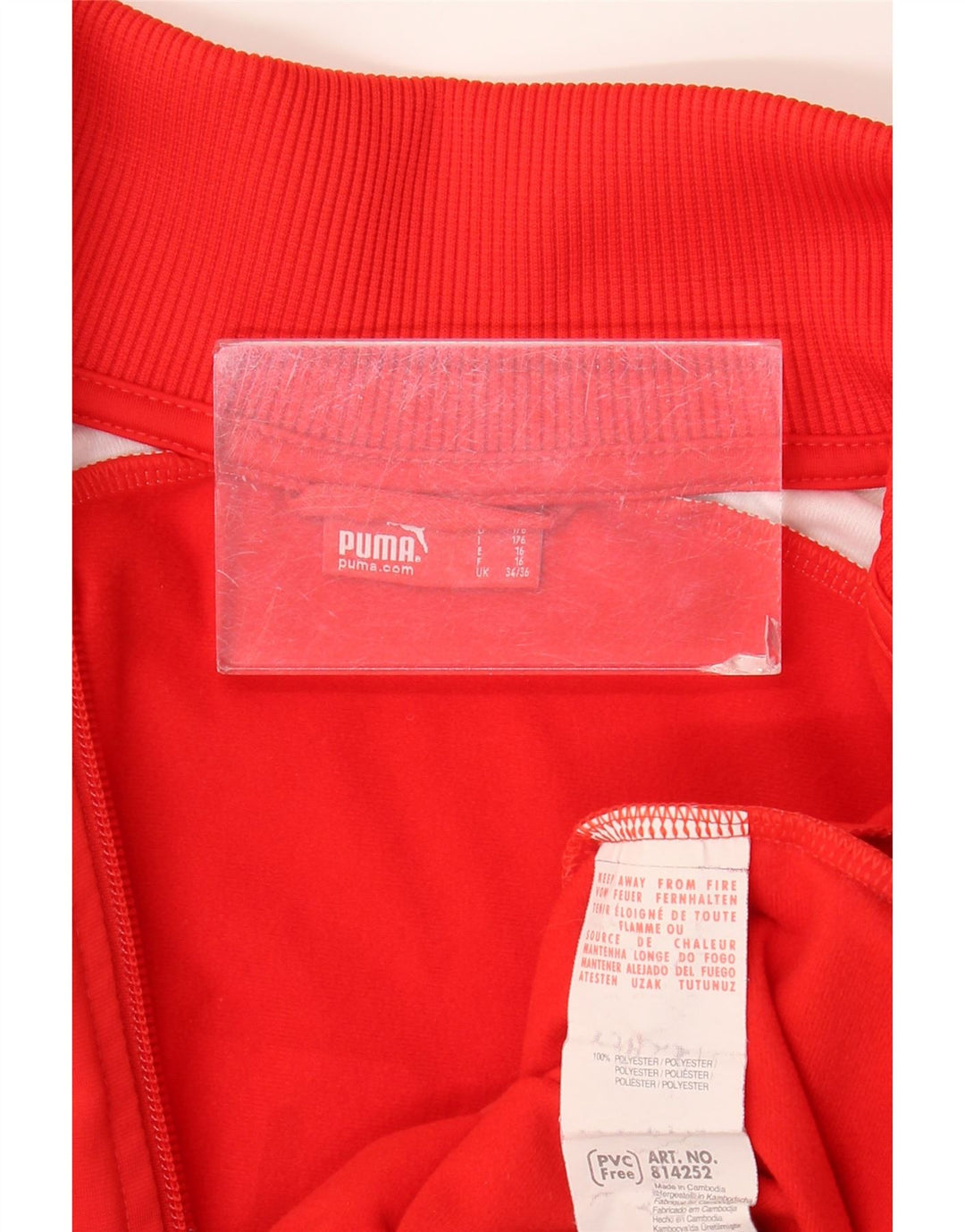 Puma Jungen Grafik-Trainingsanzug-Top-Jacke, 15–16 Jahre, rotes Farbblockdesign