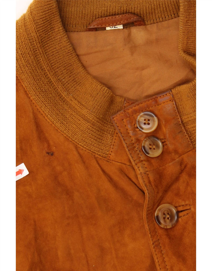 Vintage Herren Wildleder Bomberjacke IT 52 XL Braunes Leder