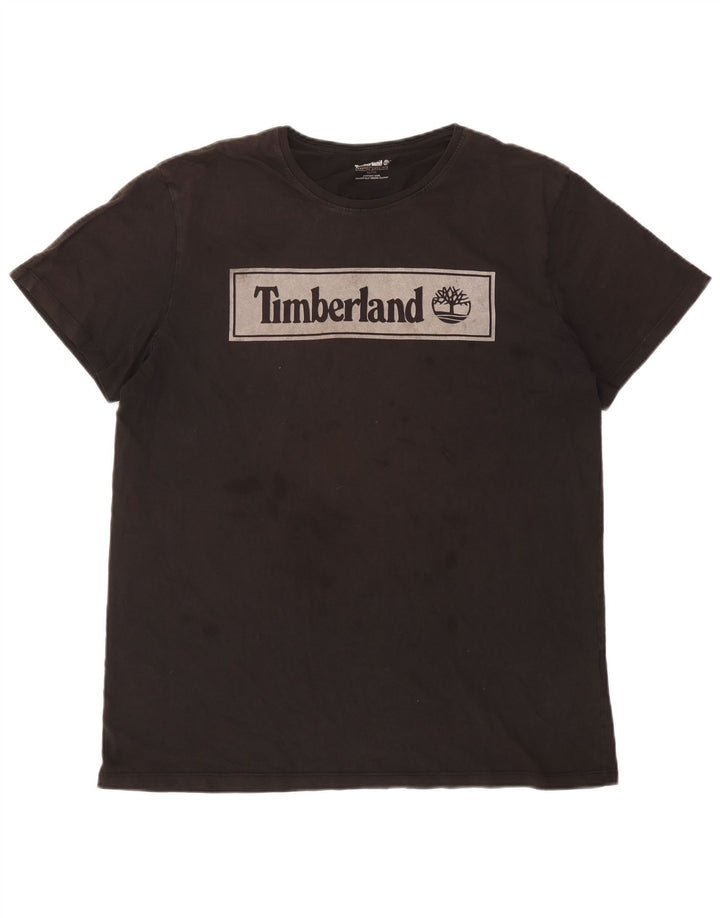 Timberland Herren Grafik T-Shirt Top XL Schwarz Baumwolle