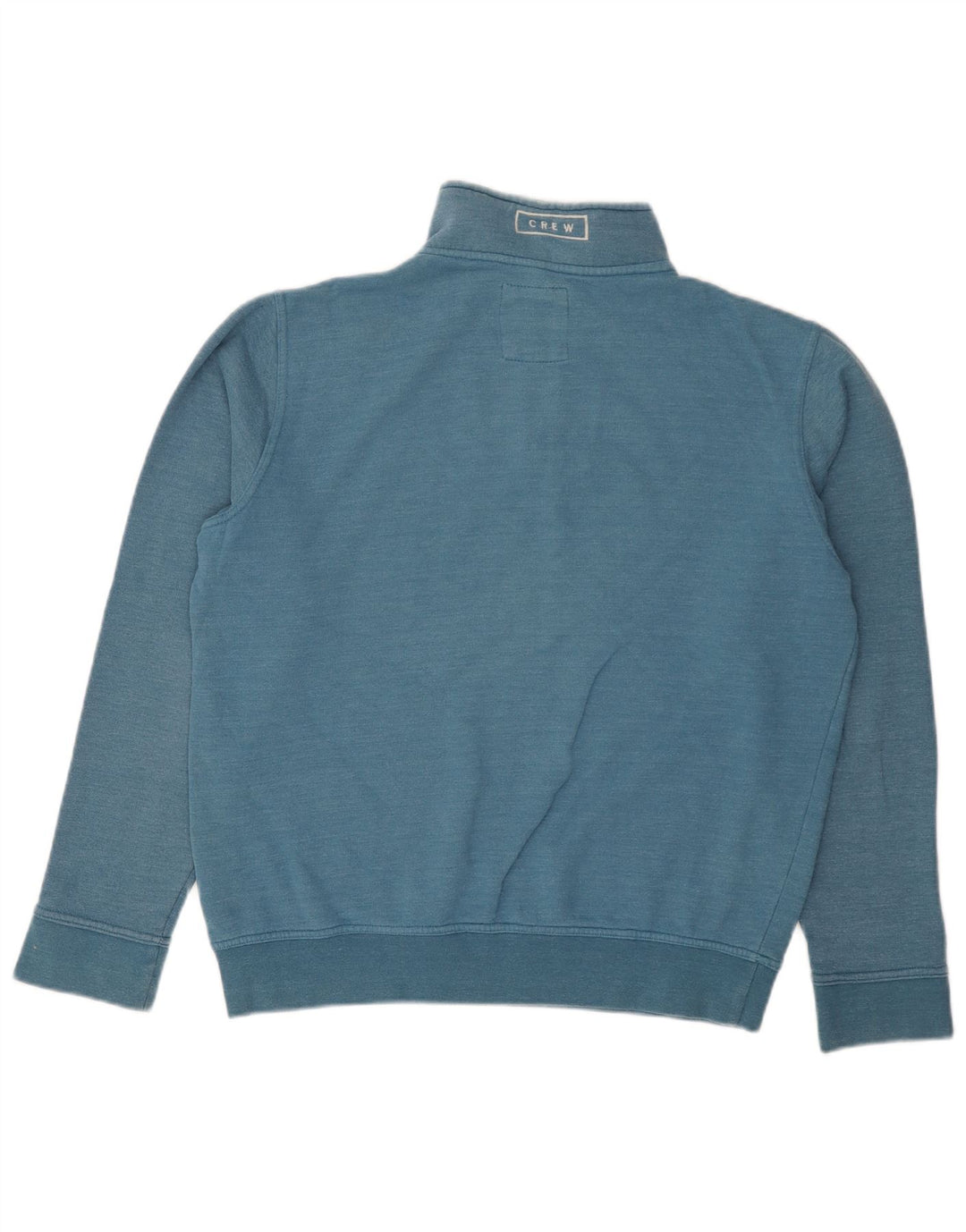 Crew Clothing Herren-Sweatshirt mit Reißverschluss am Hals, mittelblaue Baumwolle