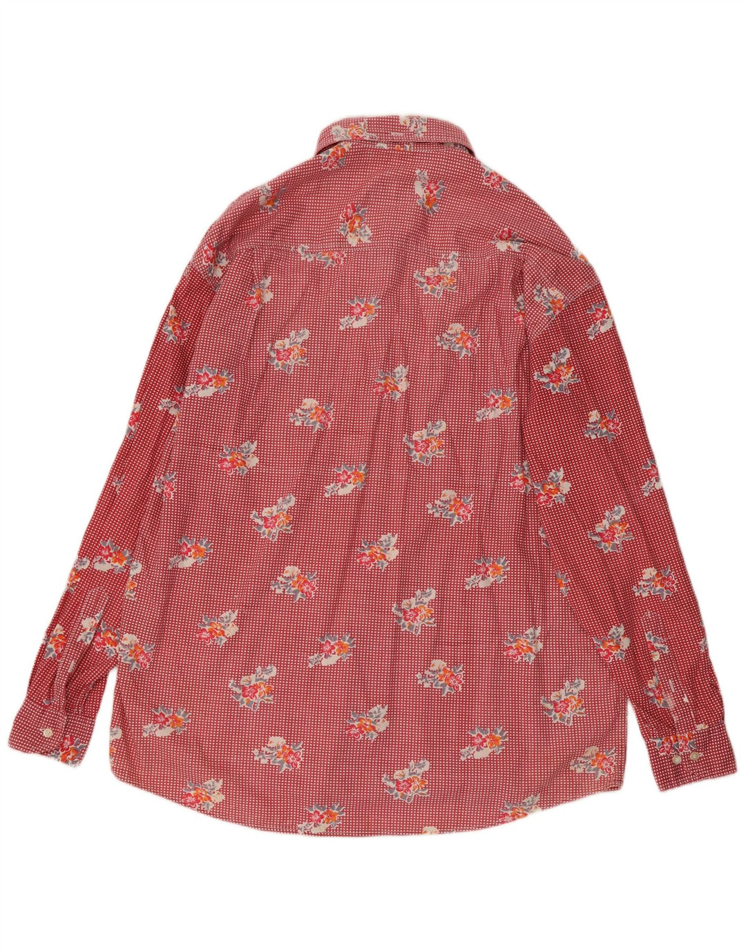 Chesterfield Herrenhemd XL, rotes Blumenmuster, Baumwolle