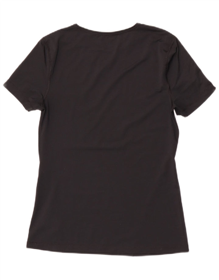 Nike Damen Dri Fit T-Shirt Top UK 10 Small Schwarz Polyester