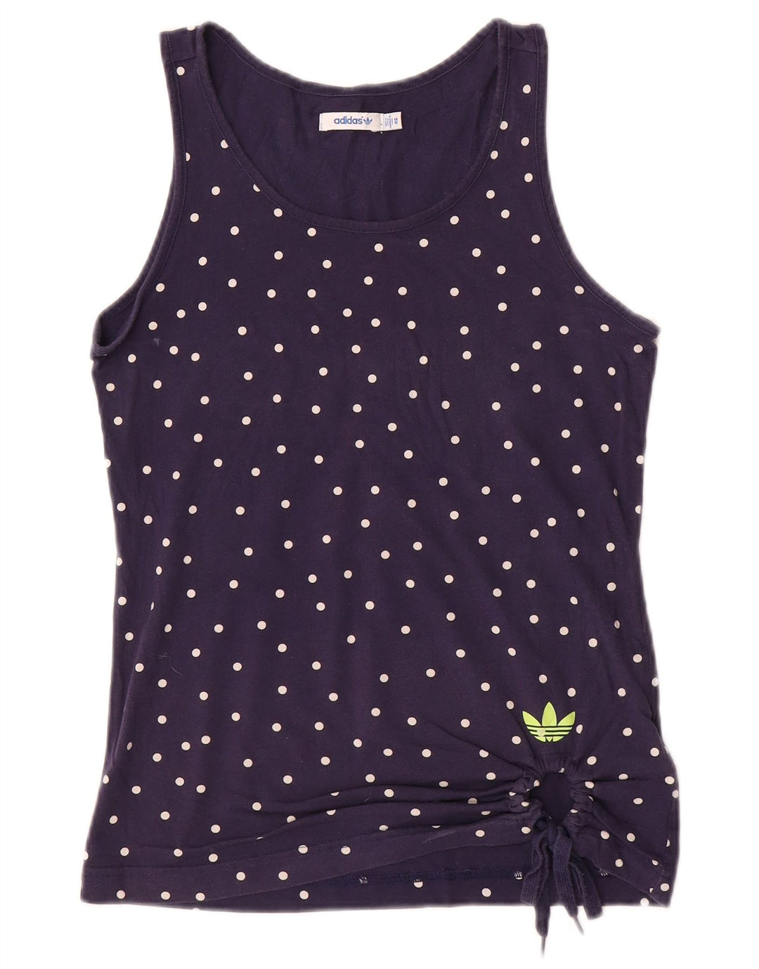 Adidas Damen Weste Top IT 46 Medium Marineblau Polka Dot Baumwolle
