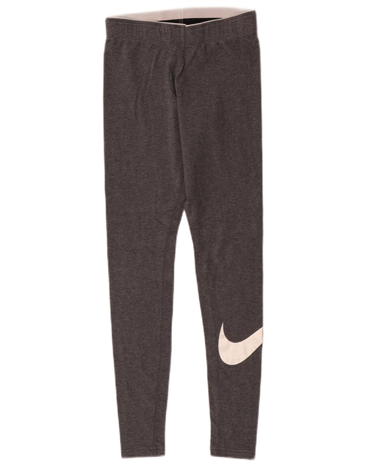 Nike Womens Graphic Leggings UK 4 XS Graue Baumwolle