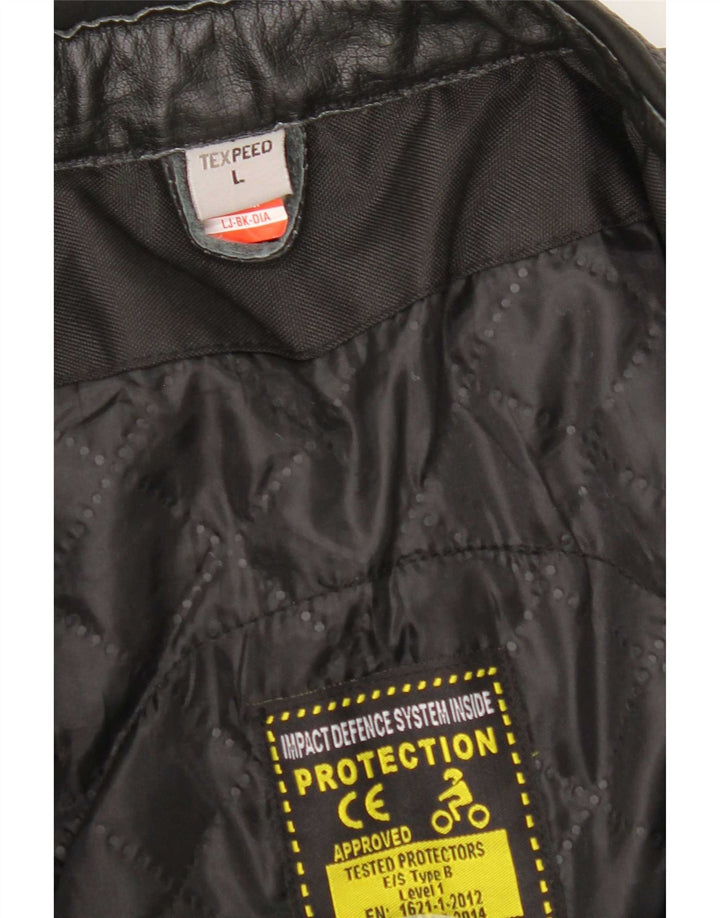 Texpeed Herren Lederjacke UK 40 Large Schwarz