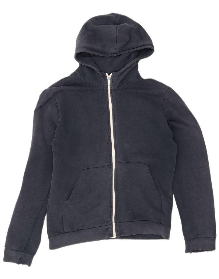 Zara Herren-Kapuzenpullover mit Reißverschluss, mittlere marineblaue Baumwolle