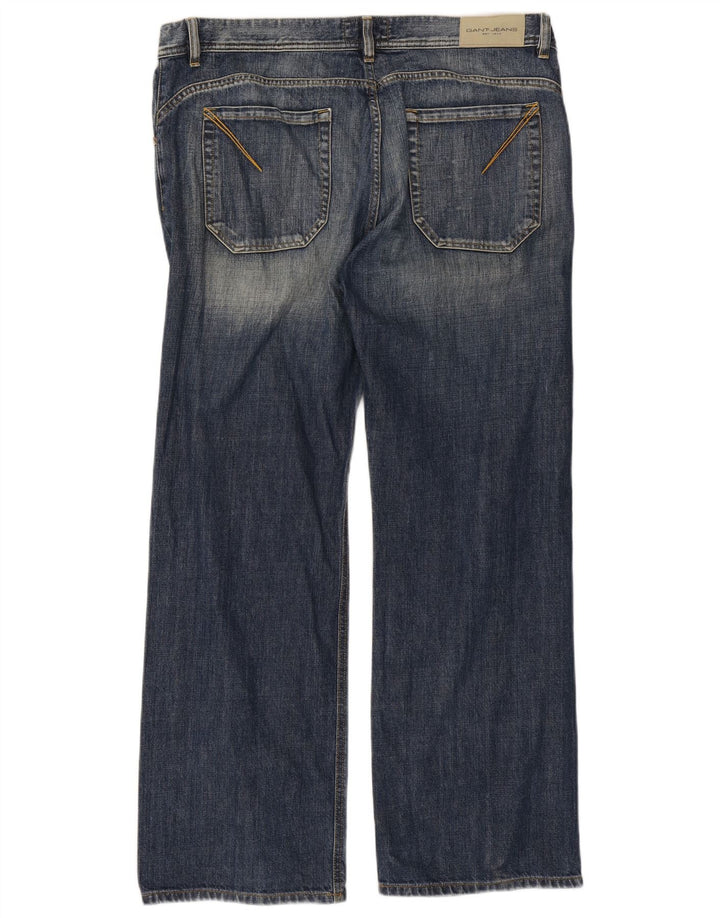 Gant Herren Straight Jeans W38 L32 Blaue Baumwolle