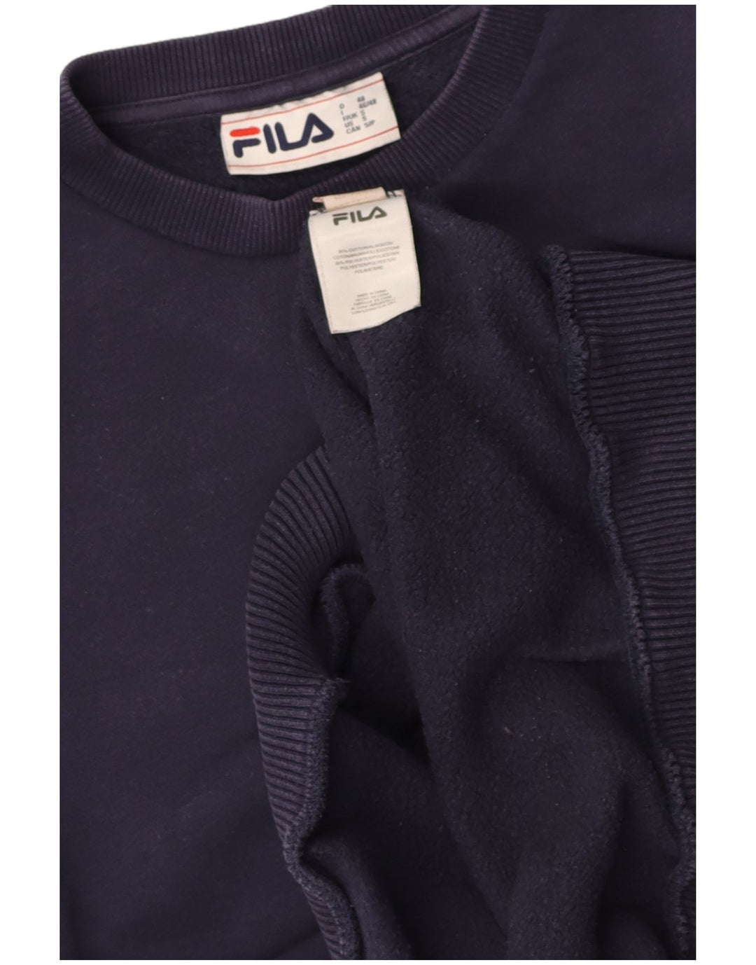 FILA Mens Sweatshirt Jumper Small Navy Blue Cotton