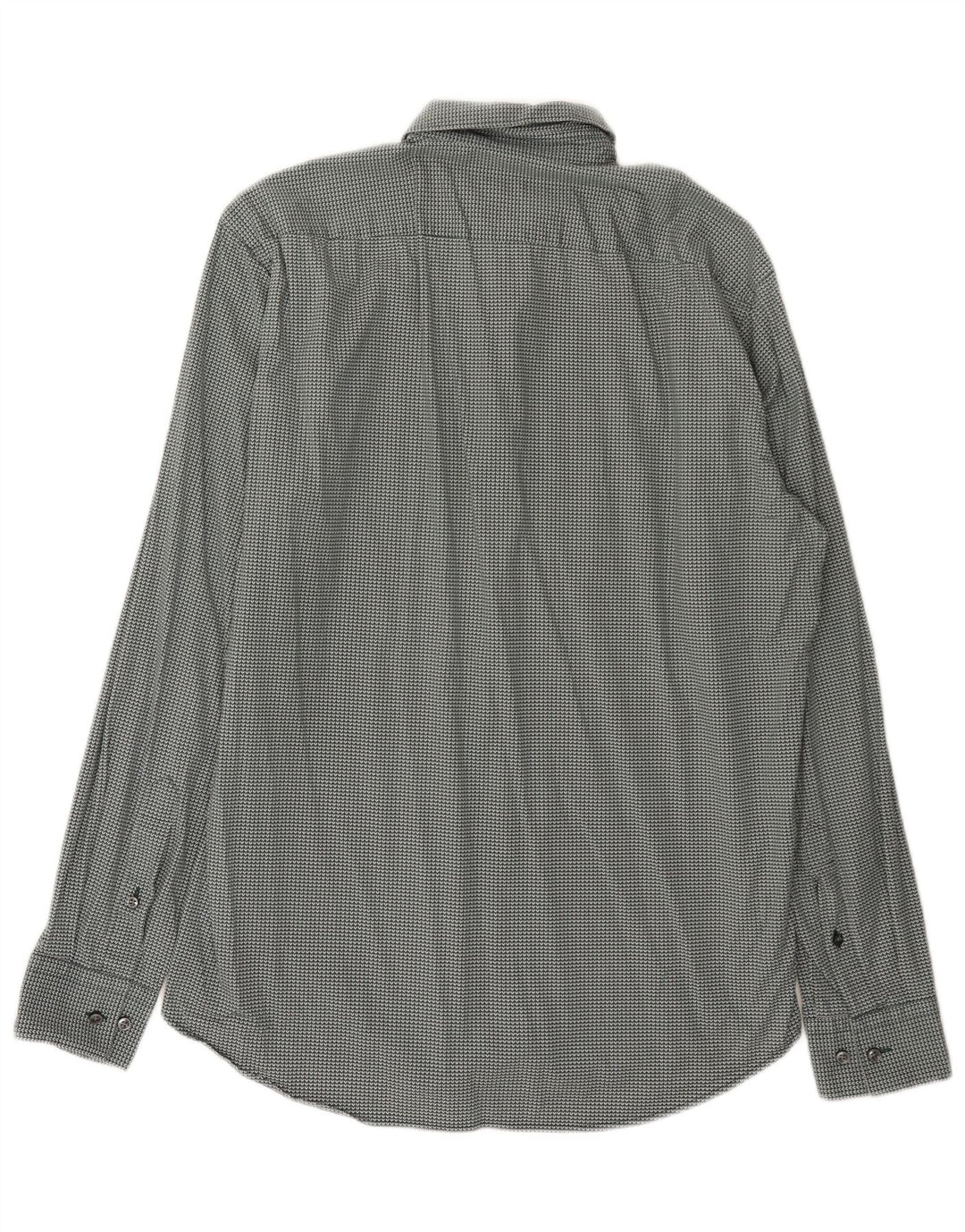 Hugo Boss Herren-Hemd mit normaler Passform, Größe 40 15 3/4, mittelgrün, geometrisch