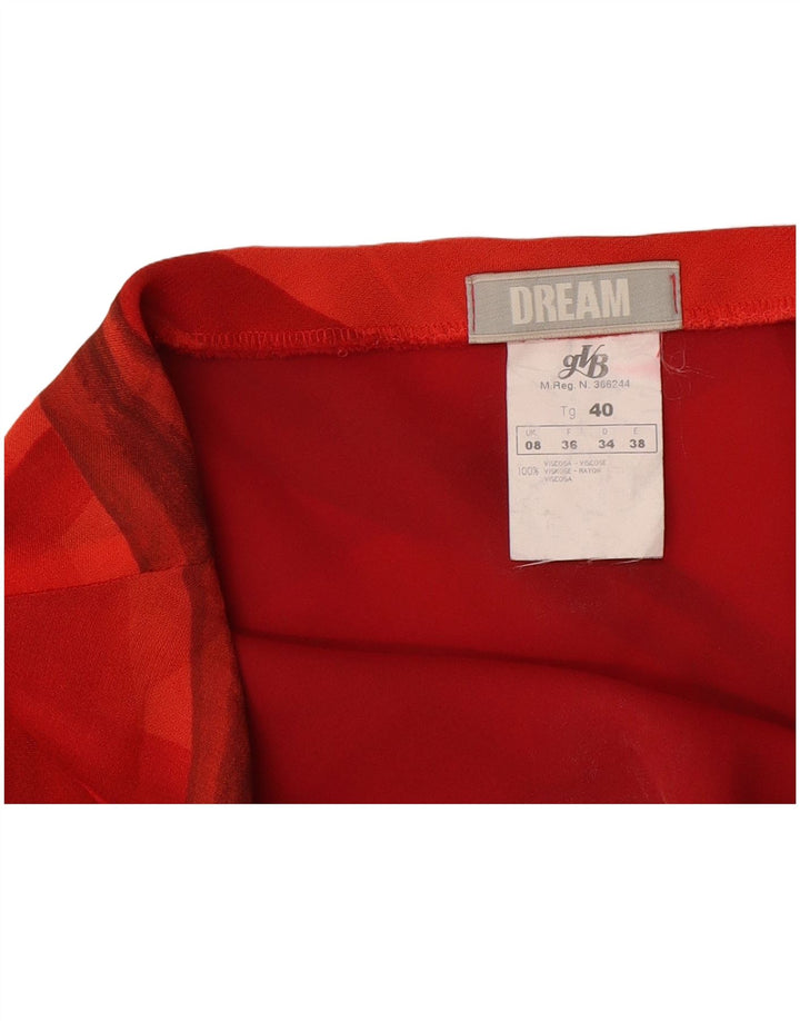 Dream Damen A-Linienrock UK 8 Small W27 Rot gestreifte Viskose