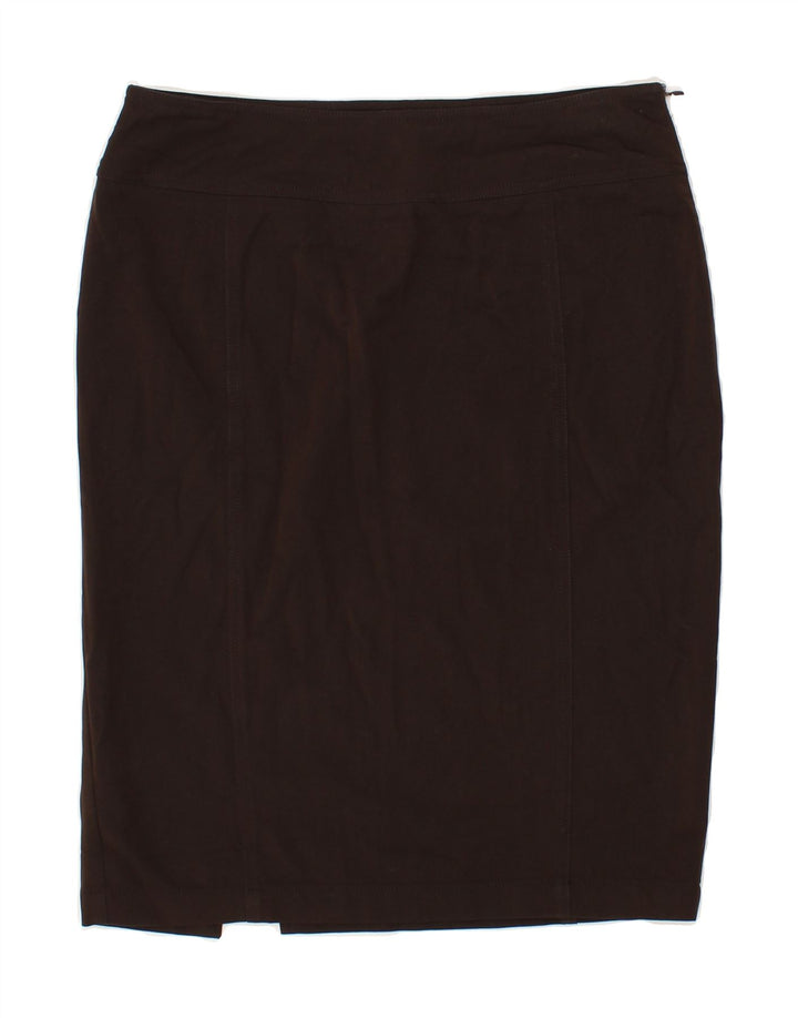 TRUSSARDI Womens Pencil Skirt IT 44 Medium W32 Brown Polyester Vintage Trussardi and Second-Hand Trussardi from Messina Hembry 