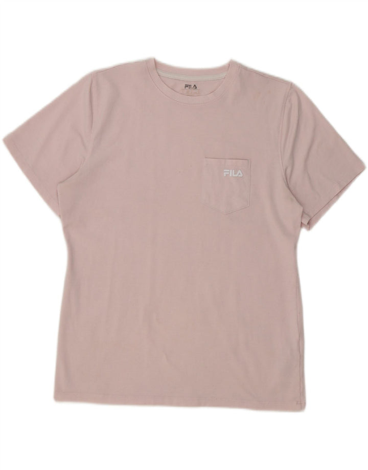 FILA Womens T-Shirt Top UK 14 Large Pink Polyester Vintage Fila and Second-Hand Fila from Messina Hembry 