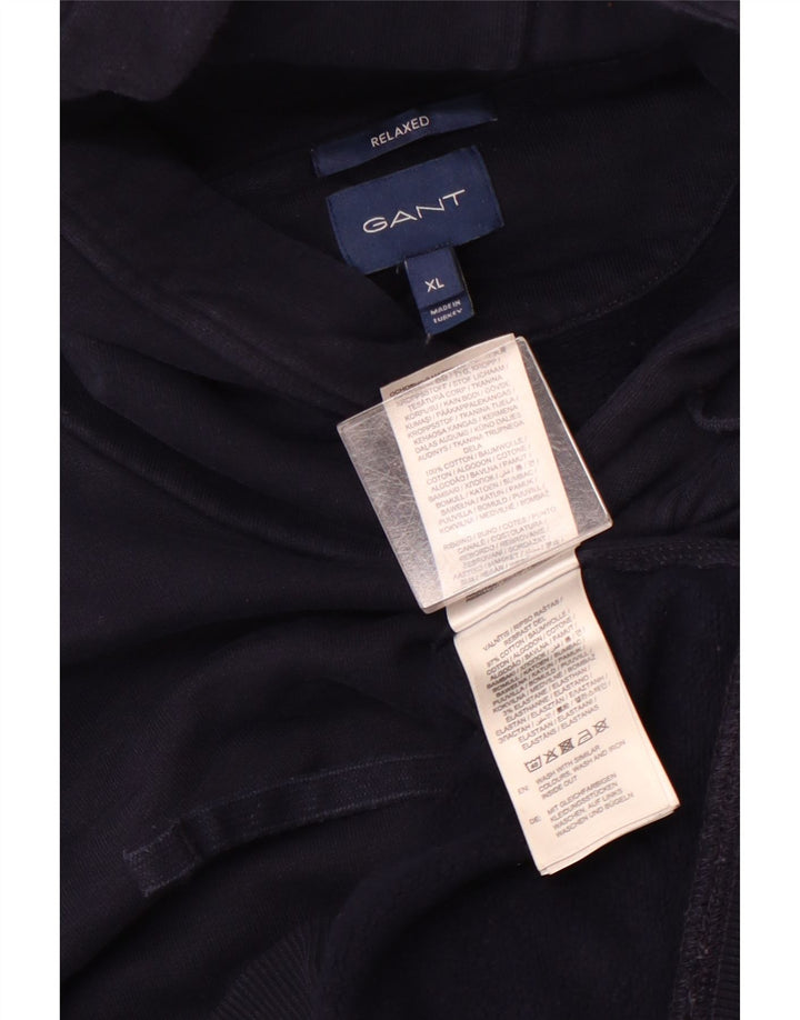 GANT Herren Relaxed Fit Hoodie Pullover XL Marineblau Baumwolle