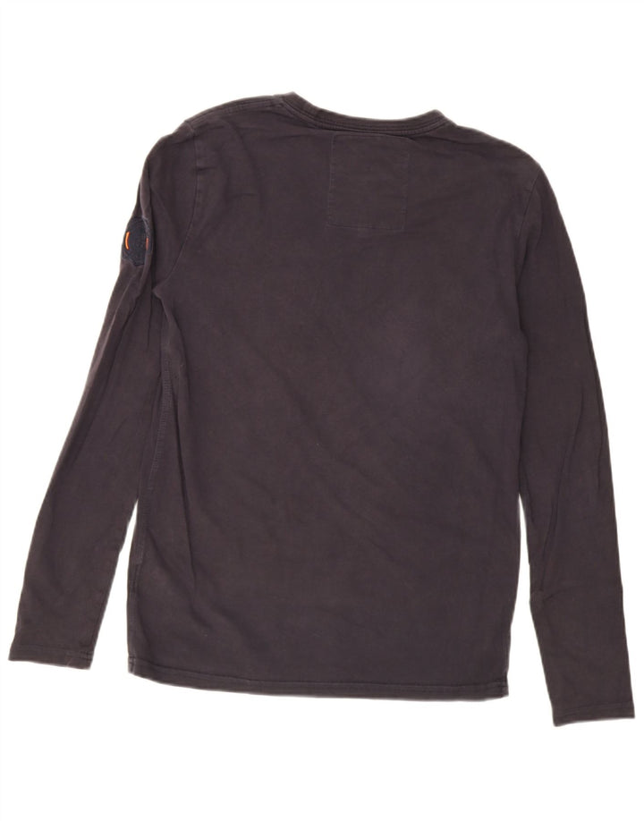 Superdry Herren Grafik-Oberteil, langärmelig, klein, Marineblau, Baumwolle