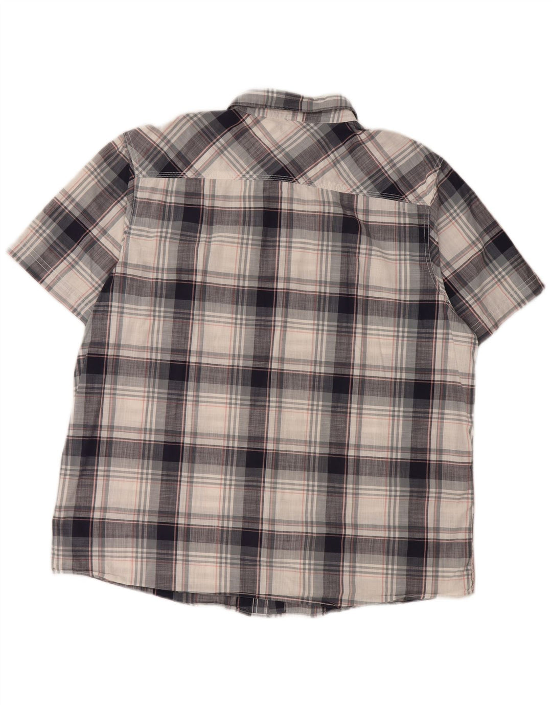 WEIRD FISH Herren Kurzarmhemd 2XL Marineblau kariert Baumwolle