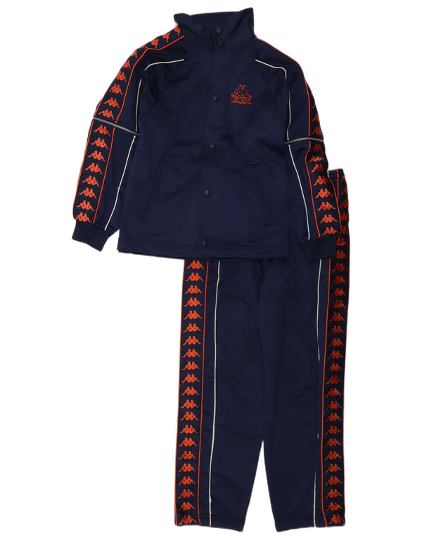 Kappa Jungen-Trainingsanzug mit Grafik, 9–10 Jahre, groß, marineblaues Polyester